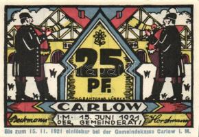 Német Birodalom / Weimari Köztársaság / Carlow 1921. 25Pf + 50Pf + 75Pf 3klf db, teljes sor T:I