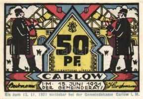 Német Birodalom / Weimari Köztársaság / Carlow 1921. 25Pf + 50Pf + 75Pf 3klf db, teljes sor T:I