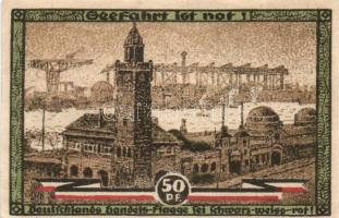 Német Birodalom / Weimari Köztársaság / Hamburg 1921. 50Pf + 75Pf + 1M 3klf db, teljes sor T:I