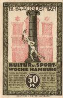 Német Birodalom / Weimari Köztársaság / Hamburg 1921. 50Pf + 75Pf + 1M 3klf db, teljes sor T:I