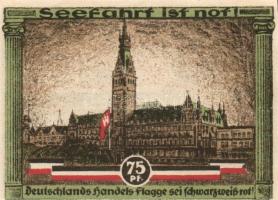 Német Birodalom / Weimari Köztársaság / Hamburg 1921. 50Pf + 75Pf + 1M 3klf db, teljes sor T:I