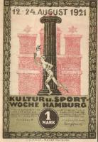Német Birodalom / Weimari Köztársaság / Hamburg 1921. 50Pf + 75Pf + 1M 3klf db, teljes sor T:I
