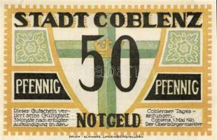 Német Birodalom / Weimari Köztársaság / Coblenz 1921. 25Pf + 50Pf(3x)4klf db, teljes sor T:I