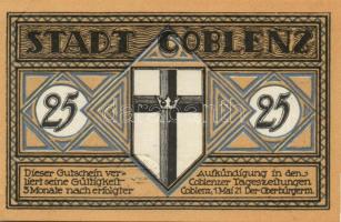 Német Birodalom / Weimari Köztársaság / Coblenz 1921. 25Pf + 50Pf(3x)4klf db, teljes sor T:I