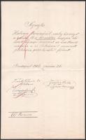 1906 Bp, Szent István Plébánia kasszájából felvett 60 korona nyugtája, aláírásokkal