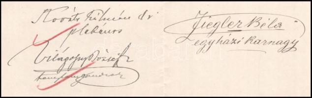 1906 Bp, Szent István Plébánia kasszájából felvett 60 korona nyugtája, aláírásokkal