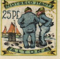 Német Birodalom / Weimari Köztársaság / Altona 1921. 25Pf(2x) + 50Pf(2x) + 75Pf(2x) 6klf db, teljes sor T:I