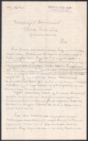 1944 Mánfa, mánfai római katolikus hivatal levele egy 100 pengős adomány visszatérítéséről