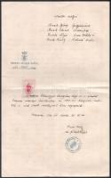 1940 Veszprémi levéltár 1844-es névmagyarosítási irat hiteles másolata a Frantz család orvos, gyógyszerész, áldozópap leszármazottjainak
