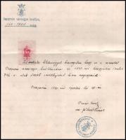 1940 Veszprémi levéltár 1844-es névmagyarosítási irat hiteles másolata a Frantz család orvos, gyógys...