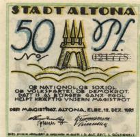 Német Birodalom / Weimari Köztársaság / Altona 1921. 25Pf(2x) + 50Pf(2x) + 75Pf(2x) 6klf db, teljes ...