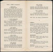 cca 1946 IBUSZ utazási iroda angol nyelvű reklám prospektusa (régi címer, de az árak már forintban),...