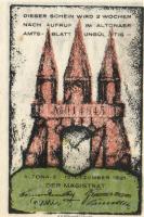 Német Birodalom / Weimari Köztársaság / Altona 1921. 20Pf + 30Pf + 40Pf + 60Pf + 70Pf + 80Pf összese...