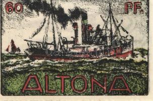 Német Birodalom / Weimari Köztársaság / Altona 1921. 20Pf + 30Pf + 40Pf + 60Pf + 70Pf + 80Pf összese...