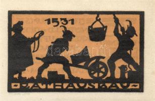 Német Birodalom / Weimari Köztársaság / Ansbach 1921. 25Pf(7x) + 75Pf(7x) összesen 14klf db, teljes ...