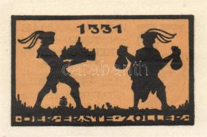 Német Birodalom / Weimari Köztársaság / Ansbach 1921. 25Pf(7x) + 75Pf(7x) összesen 14klf db, teljes ...