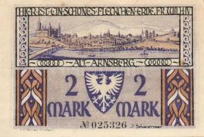 Német Birodalom / Weimari Köztársaság / Arnsberg 1921. 50Pf + 1M + 2M 3klf db, teljes sor T:I