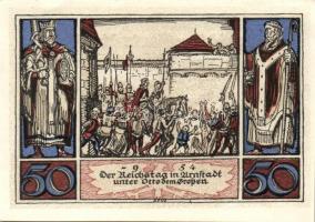 Német Birodalom / Weimari Köztársaság / Arnstadt 1921. 50Pf(6x) 6klf db, teljes sor T:I