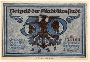 Német Birodalom / Weimari Köztársaság / Arnstadt 1921. 50Pf(6x) 6klf db, teljes sor T:I