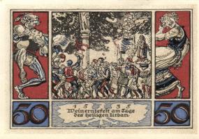 Német Birodalom / Weimari Köztársaság / Arnstadt 1921. 50Pf(6x) 6klf db, teljes sor T:I