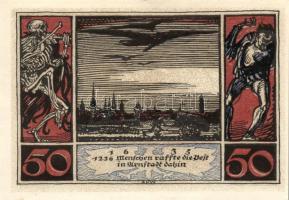 Német Birodalom / Weimari Köztársaság / Arnstadt 1921. 50Pf(6x) 6klf db, teljes sor T:I