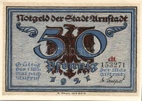 Német Birodalom / Weimari Köztársaság / Arnstadt 1921. 50Pf(6x) 6klf db, teljes sor T:I