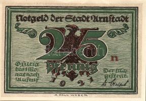 Német Birodalom / Weimari Köztársaság / Arnstadt 1921. 25Pf(6x) 6klf db, teljes sor T:I