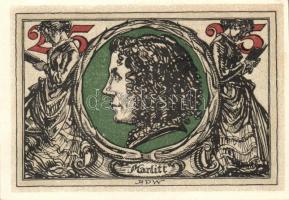 Német Birodalom / Weimari Köztársaság / Arnstadt 1921. 25Pf(6x) 6klf db, teljes sor T:I