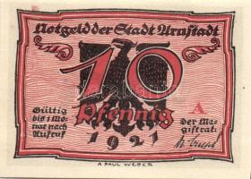 Német Birodalom / Weimari Köztársaság / Arnstadt 1921. 10Pf(6x) 6klf db, teljes sor T:I