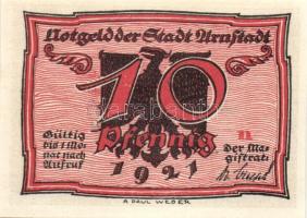 Német Birodalom / Weimari Köztársaság / Arnstadt 1921. 10Pf(6x) 6klf db, teljes sor T:I