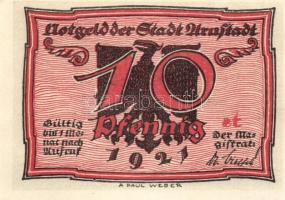 Német Birodalom / Weimari Köztársaság / Arnstadt 1921. 10Pf(6x) 6klf db, teljes sor T:I