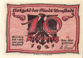Német Birodalom / Weimari Köztársaság / Arnstadt 1921. 10Pf(6x) 6klf db, teljes sor T:I