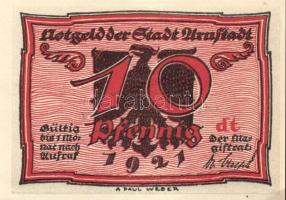 Német Birodalom / Weimari Köztársaság / Arnstadt 1921. 10Pf(6x) 6klf db, teljes sor T:I