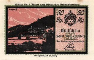 Német Birodalom / Weimari Köztársaság / Berga 1921. 25Pf + 50Pf(2x) + 75Pf összesen 4klf db, teljes ...