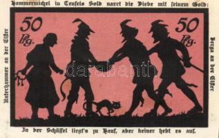 Német Birodalom / Weimari Köztársaság / Berga 1921. 25Pf + 50Pf(2x) + 75Pf összesen 4klf db, teljes ...