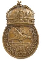~1920. Nemzeti hadsereg fém lemezjelvény változata M. Kir. Honvéd Hadsereg felirattal (~47x30mm) T:1- kis patina