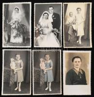 cca 1930-1940 Dunaharaszti, Balog Dezső fényképész 11 db portréfotója, közte egy csoportképpel, fotó...