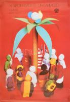 XI. Világifjúsági és Diáktalálkozó 1978, retro propaganda plakát, ofszet, papír, feltekerve, lapszéli kisebb sérülésekkel, 98x67,5 cm