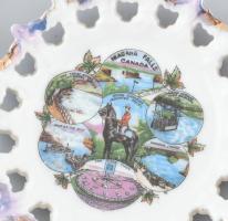 5 db japán falitányér, porcelán, kopott, jelzett, d: 13-20 cm