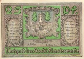 Német Birodalom / Weimari Köztársaság / Finsterwalde 1921. 25Pf + 50Pf + 75Pf 3klf db, teljes sor T:...