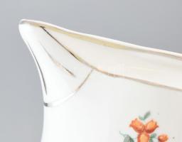 3 db Zsolnay teás kínáló, matricás porcelán, jelzett, kopott, m: 13-17 cm