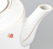 3 db Zsolnay teás kínáló, matricás porcelán, jelzett, kopott, m: 13-17 cm