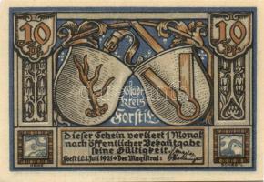 Német Birodalom / Weimari Köztársaság / Forst 1921. 10Pf + 20Pf + 25Pf + 50Pf 4klf db, teljes sor T:...