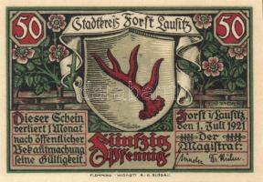 Német Birodalom / Weimari Köztársaság / Forst 1921. 10Pf + 20Pf + 25Pf + 50Pf 4klf db, teljes sor T:...