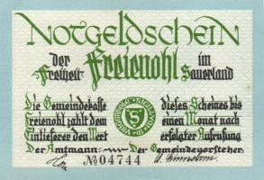 Német Birodalom / Weimari Köztársaság / Freienohl D.N. 25Pf(4x) + 50Pf(4x) + 75Pf(4x) + 1M(4x) össze...