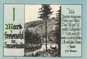 Német Birodalom / Weimari Köztársaság / Freienohl D.N. 25Pf(4x) + 50Pf(4x) + 75Pf(4x) + 1M(4x) össze...