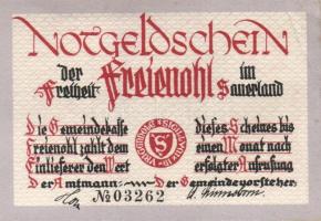 Német Birodalom / Weimari Köztársaság / Freienohl D.N. 25Pf(4x) + 50Pf(4x) + 75Pf(4x) + 1M(4x) össze...