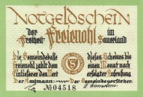 Német Birodalom / Weimari Köztársaság / Freienohl D.N. 25Pf(4x) + 50Pf(4x) + 75Pf(4x) + 1M(4x) össze...