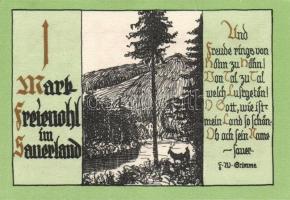 Német Birodalom / Weimari Köztársaság / Freienohl D.N. 25Pf(4x) + 50Pf(4x) + 75Pf(4x) + 1M(4x) össze...