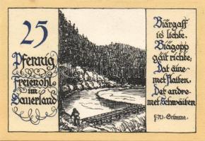 Német Birodalom / Weimari Köztársaság / Freienohl D.N. 25Pf(4x) + 50Pf(4x) + 75Pf(4x) + 1M(4x) össze...